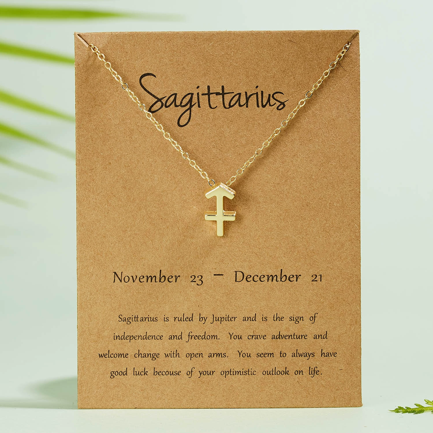 П pendant ожерелье Зодиак из сплава с золотым покрытием KC, подвеска 1×1.3 см, цепь 41+5 см