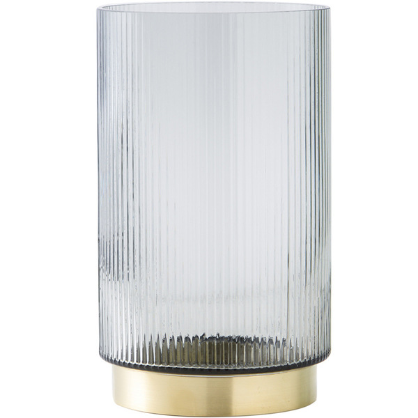 Nordic light luxury style color glass vase with gold -colored ring…