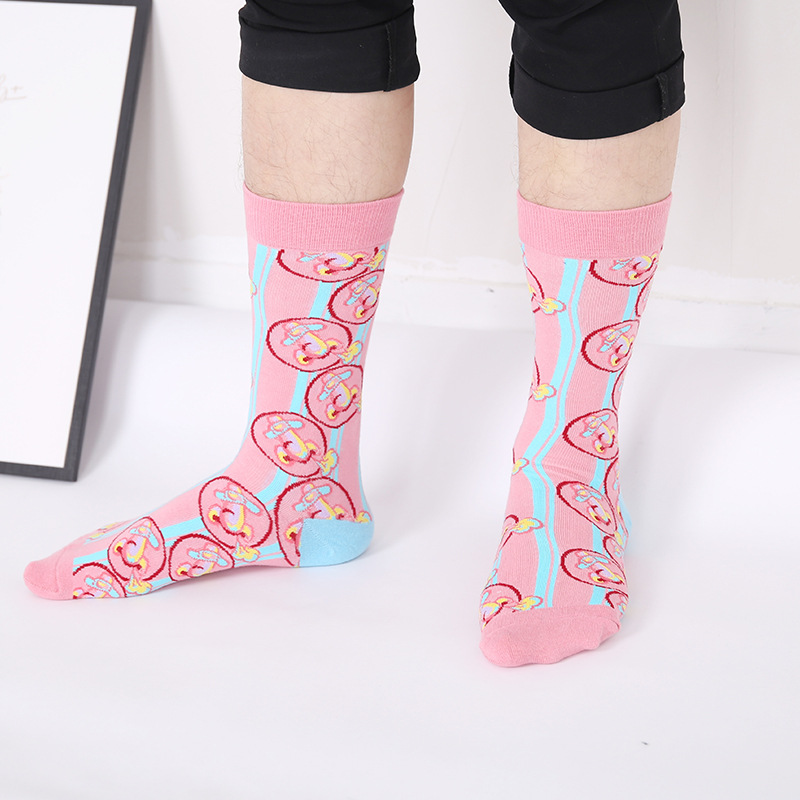 Chaussettes unisexes en coton quatre saisons, série 2025d, grandes fleurs, tendance, pour couple_voghion.com