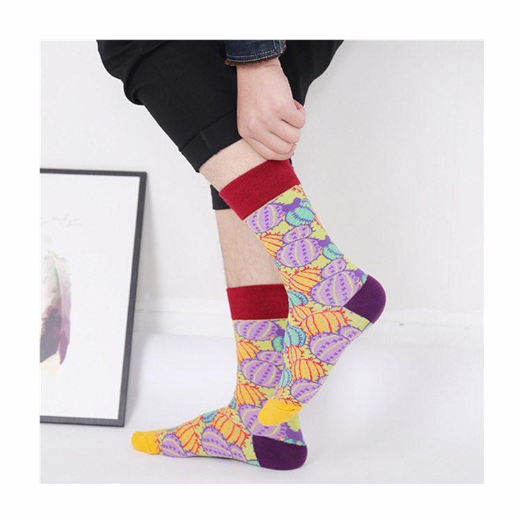 Chaussettes unisexes en coton quatre saisons, série 2025d, grandes fleurs, tendance, pour couple_voghion.com