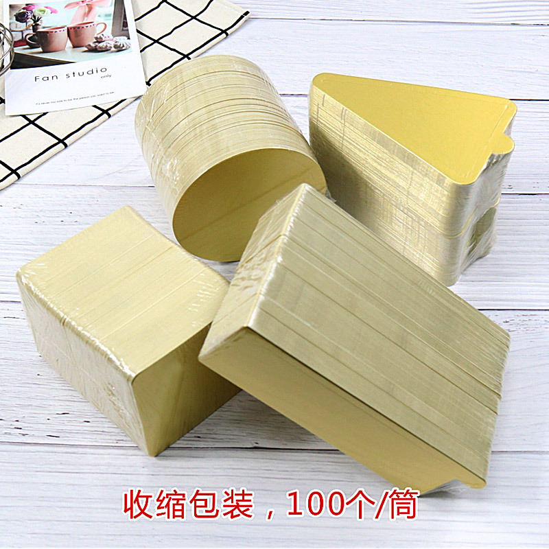 厂家批发加厚金色白色慕斯蛋糕淋膜底托三角形方形圆形r纸垫100个