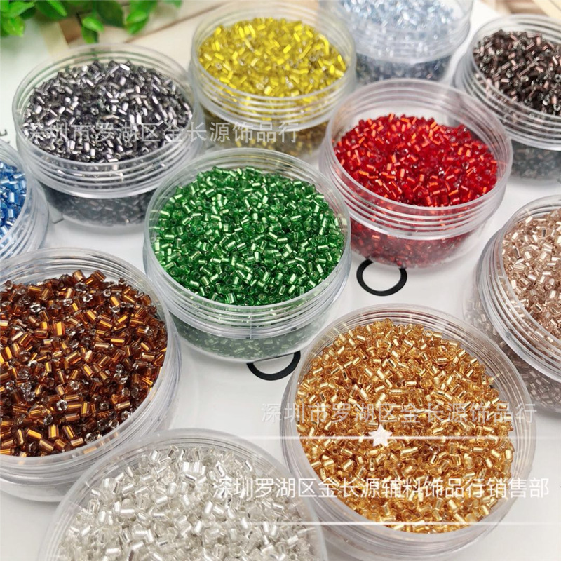 DIY beaded 2.5mm fantasy color color tube bead handmade glass silver…