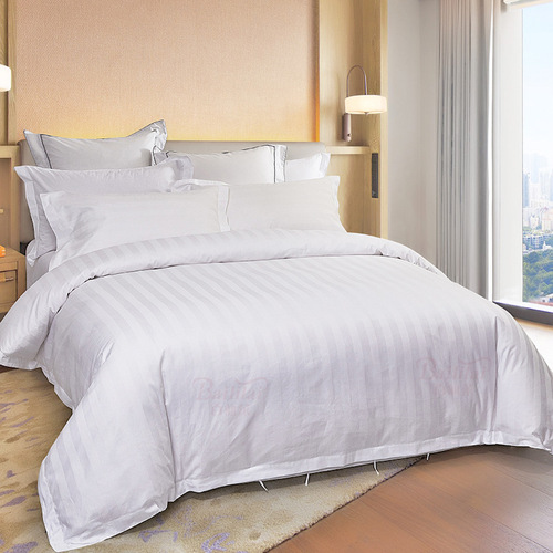 Luxury five-star hotel four-piece set homestay inn bedding 60S pure cotton satin room hotel linen customization