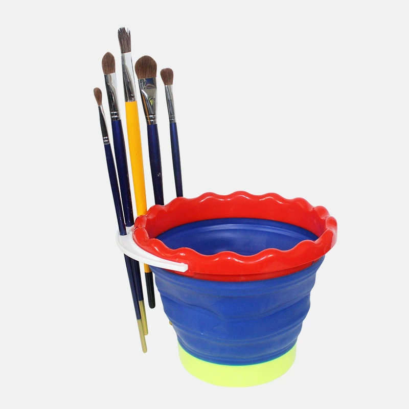 Round silicone folding universal pens holder, brush washing cup, (Cross-border trading), increased thickness
