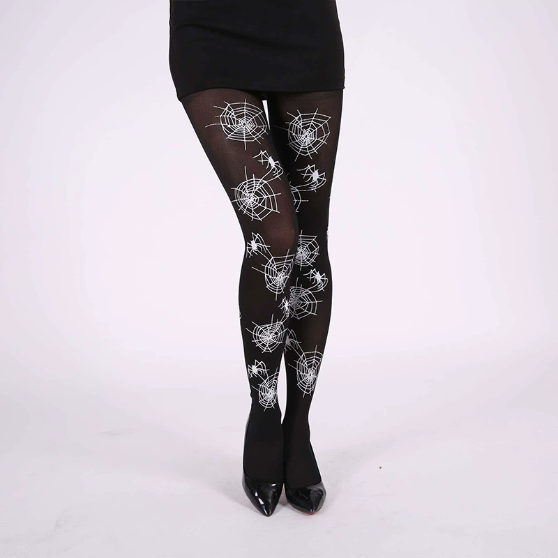 Колготки с принтом паутины на Хэллоуин, колготки с принтом черепа для взрослых на День мертвых, корректирующие танцевальные чулки