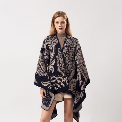 European and American fashion autumn and winter hot selling large cashew imitation cashmere women's scarf versatile thickened warm shawl cloak
