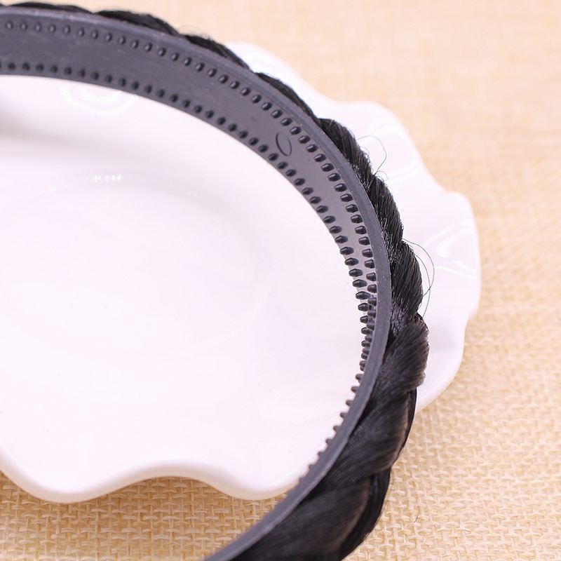 Diadema trenzada para mujer, nuevo estilo 2026, pinza para el cabello con trenza de espina de pescado, accesorio para el cabello para cubrir las canas, diadema image 6