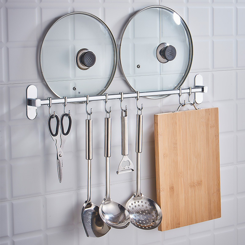 Stainless Steel Hooks, Punch-Free Bathroom Clothes Hooks, Bathroom Clothes Hooks, Wall Hangers, Kitchen Hanging Rods