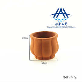 泓豪工厂直供 52微缩玩具模型场景娃娃屋配件迷你陶瓷花盆C5051-A