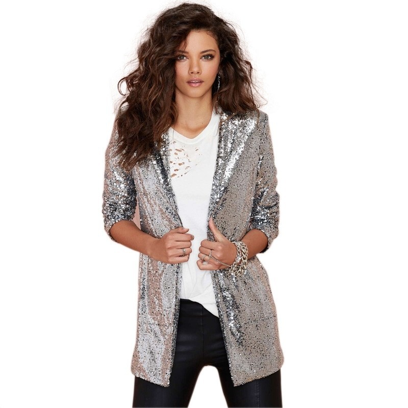 Cross-Border European and American Style Performance Dress Gold Sequin Suit Jacket Nightclub Women's Cardigan Bar Party Stage Outfit