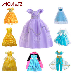 新童裙冰雪cosplay禮服安娜愛莎舞蹈裙兒童睡美人貝兒公主裙批發