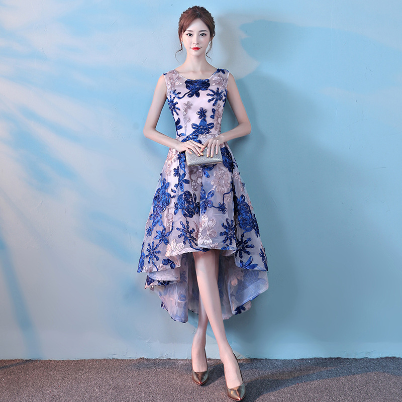 Vestido de noche para mujer, nuevo estilo 2026, falda corta con diseño de parte delantera corta y parte trasera larga, vestido de fiesta, vestido de fiesta adelgazante para eventos sociales. image 4