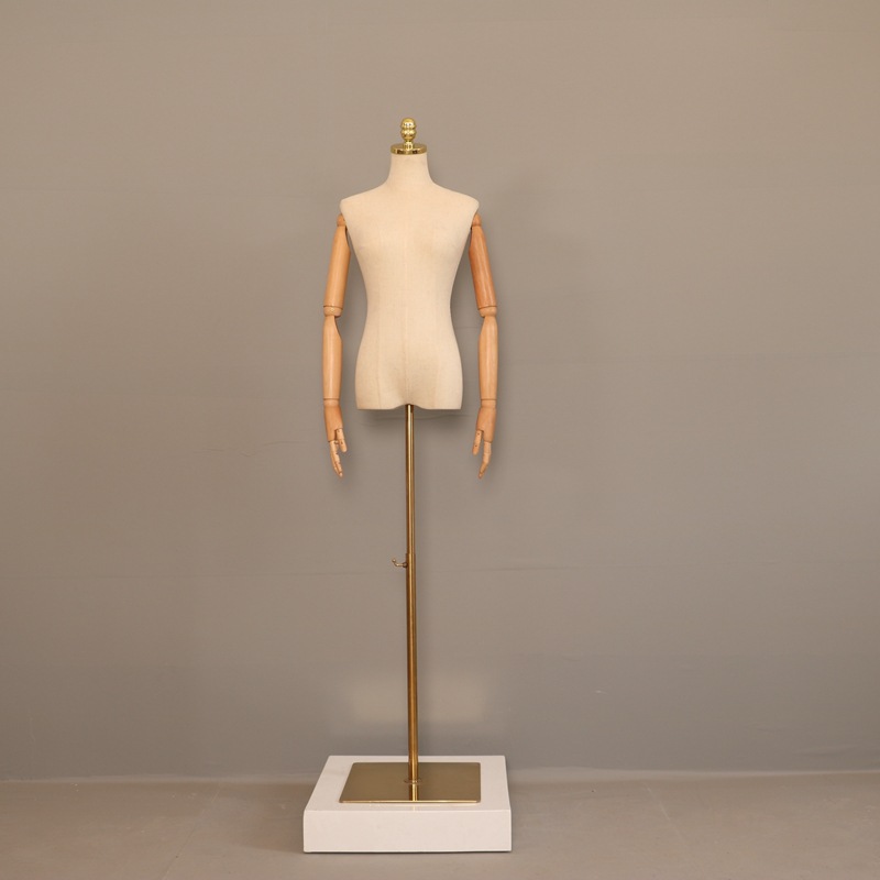 Maniquíes de exhibición, maniquí femenino de medio cuerpo, maniquí de tienda de ropa, maniquí de medio cuerpo, color dorado, para exhibición en vitrina, maniquí de cuerpo humano, soporte para maniquí.