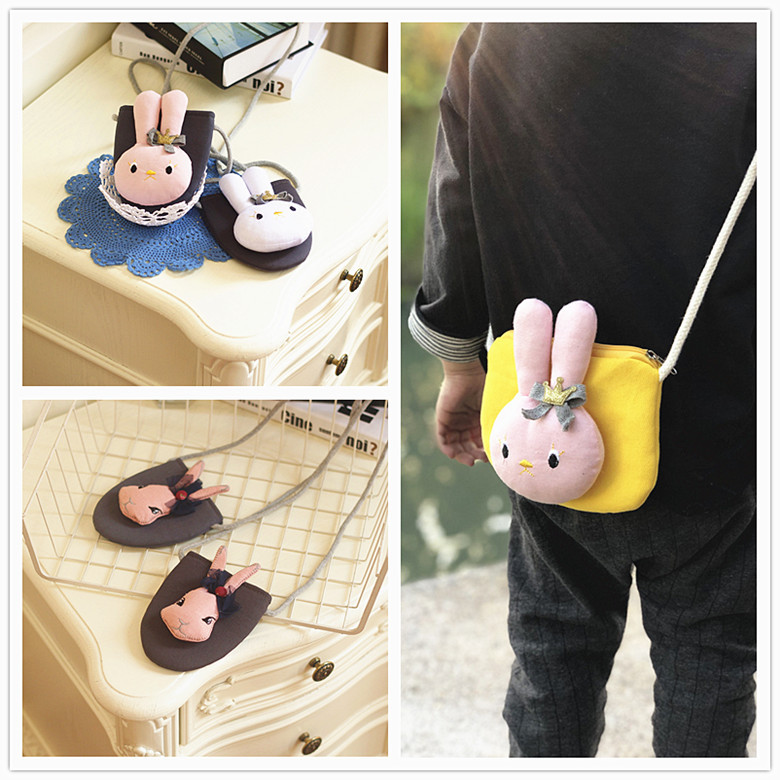 韩版卡通儿童包包 全棉立体兔小童斜挎包 男童女童百搭出游单肩包