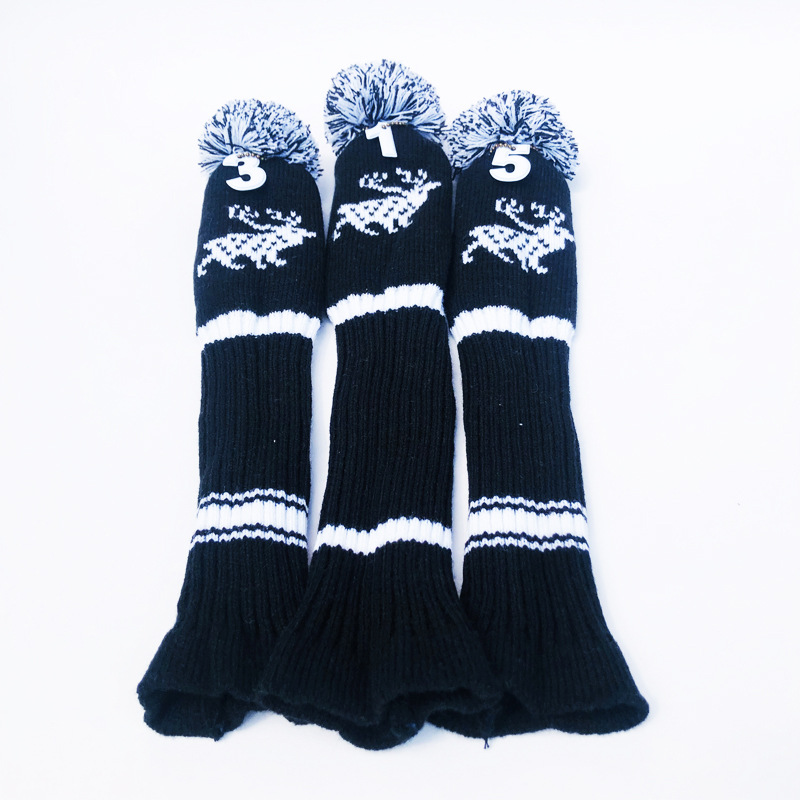 Transfronterizo Amazon Venta caliente cubierta del Club de Golf tela Golf conjunto de golf poste de madera cubierta Fuente de la fábrica al por mayor