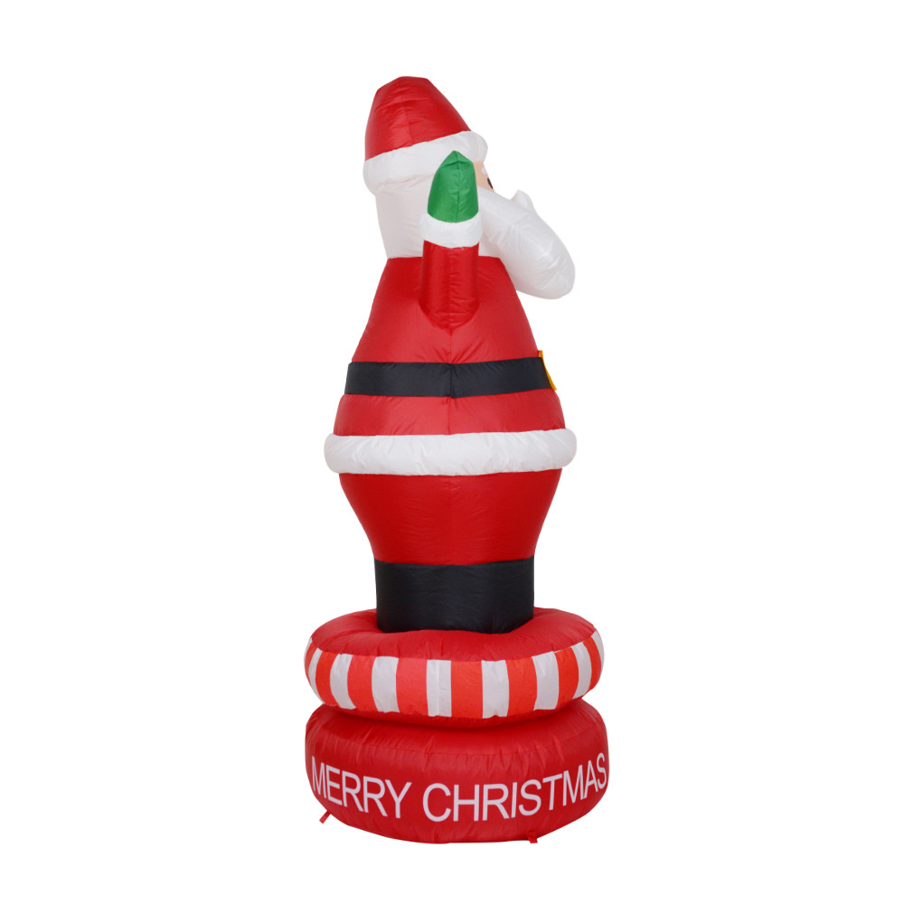 Transfronterizos para la explosión de luces de Navidad decoraciones de patio giratorias inflables Santa Claus modelo de aire directo fábrica