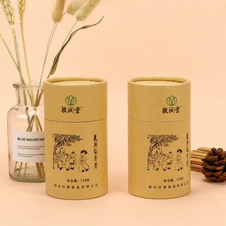 加工定制牛皮纸花茶纸筒纸管定做 天地盖茶叶纸罐包装圆筒