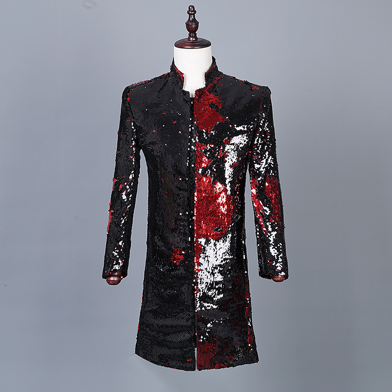 Men's multi-color velvet sequined color-changing casual suit jacket foreign trade bridegroom wedding dress banquet stage clothing