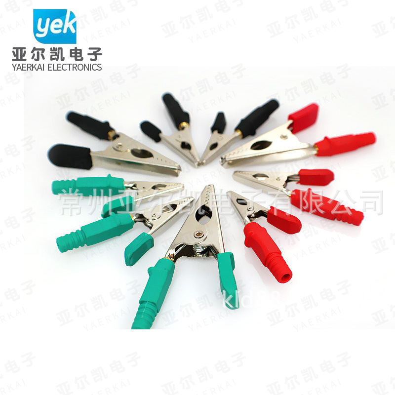 批发可压制可自焊式夹子 60mm电瓶连接测试夹 镀镍充电夹连接器