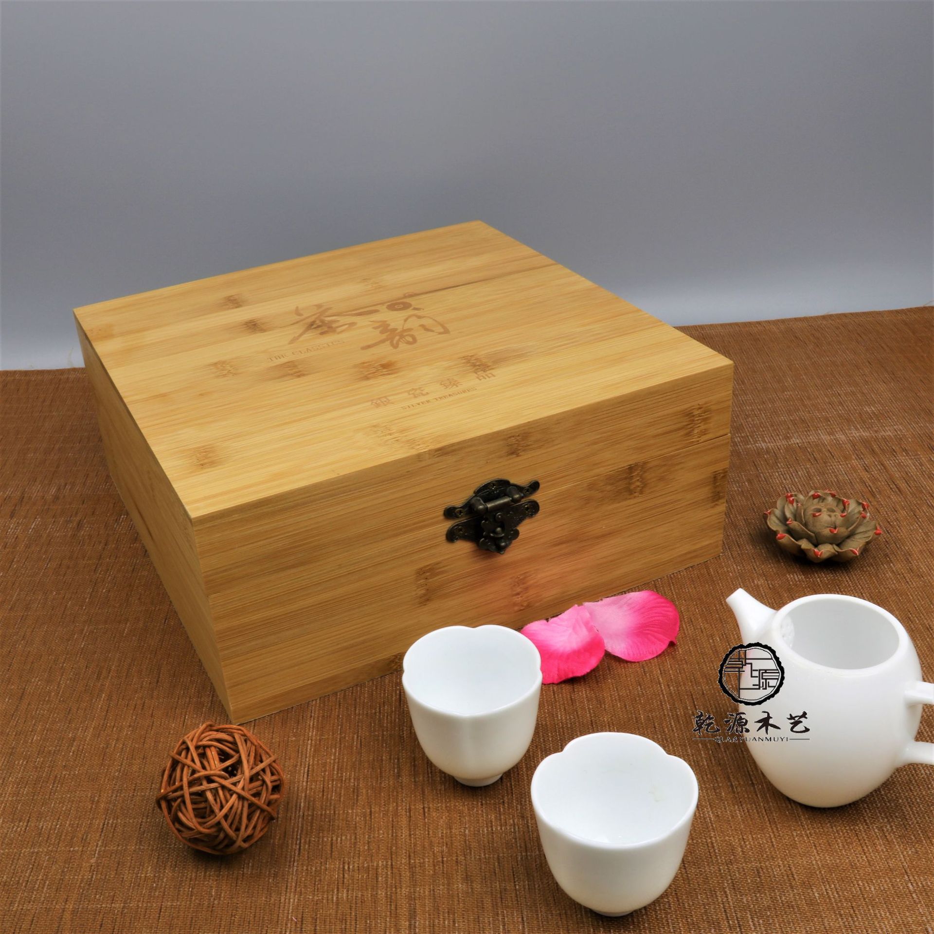 竹木茶叶盒木质便携茶具包装盒茶罐家用小茶罐瓷器盒茶盒