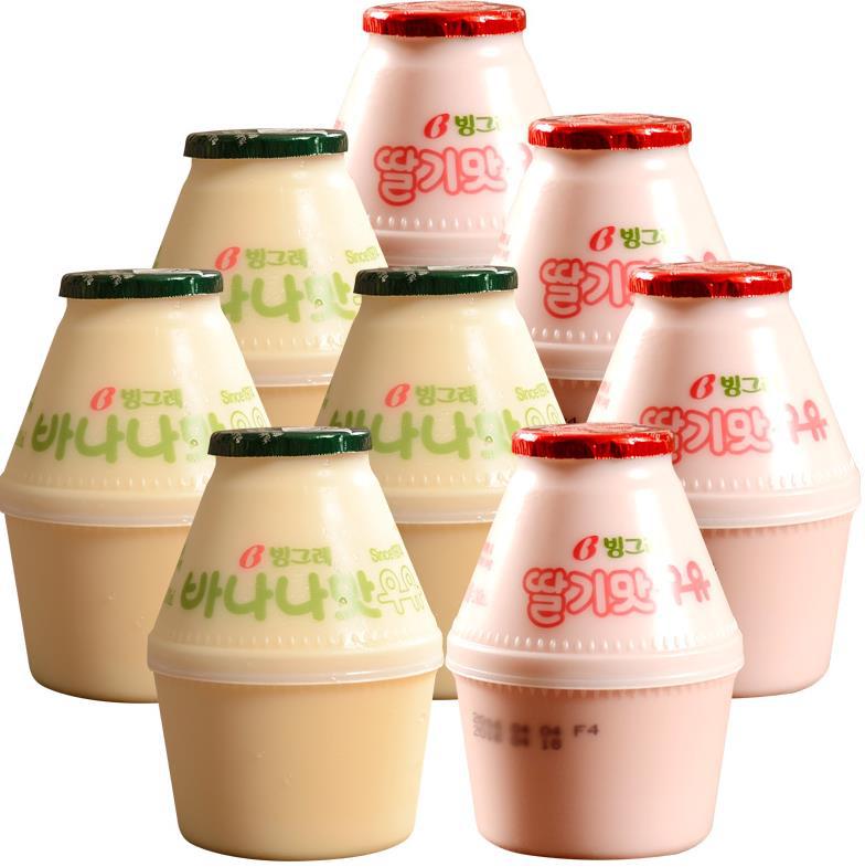 New date Bingrui breakfast milk low temperature banana milk 238ml * 4 South Korea imported milk wholesale