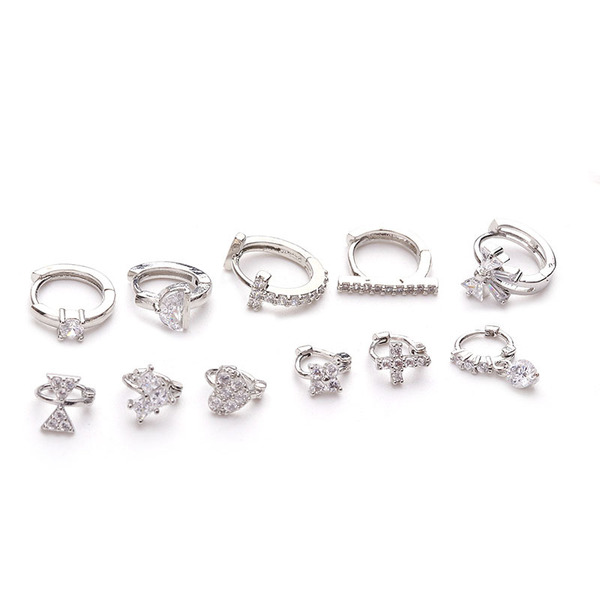earrings with zircon