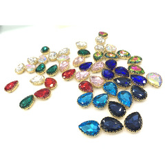 Water Drop Diamond D-Shaped Anti-Hook Gold Base DIY Wedding Shoe Accessory Edge Beading Diamond Very Sparkling Hand-Stitched Diamond Wholesale