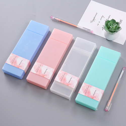 Pure Color Personality PP Stationery Box Creative Candy Color Student Pencil Case Premium Store Creative Pen Box Yue Lu YUELU