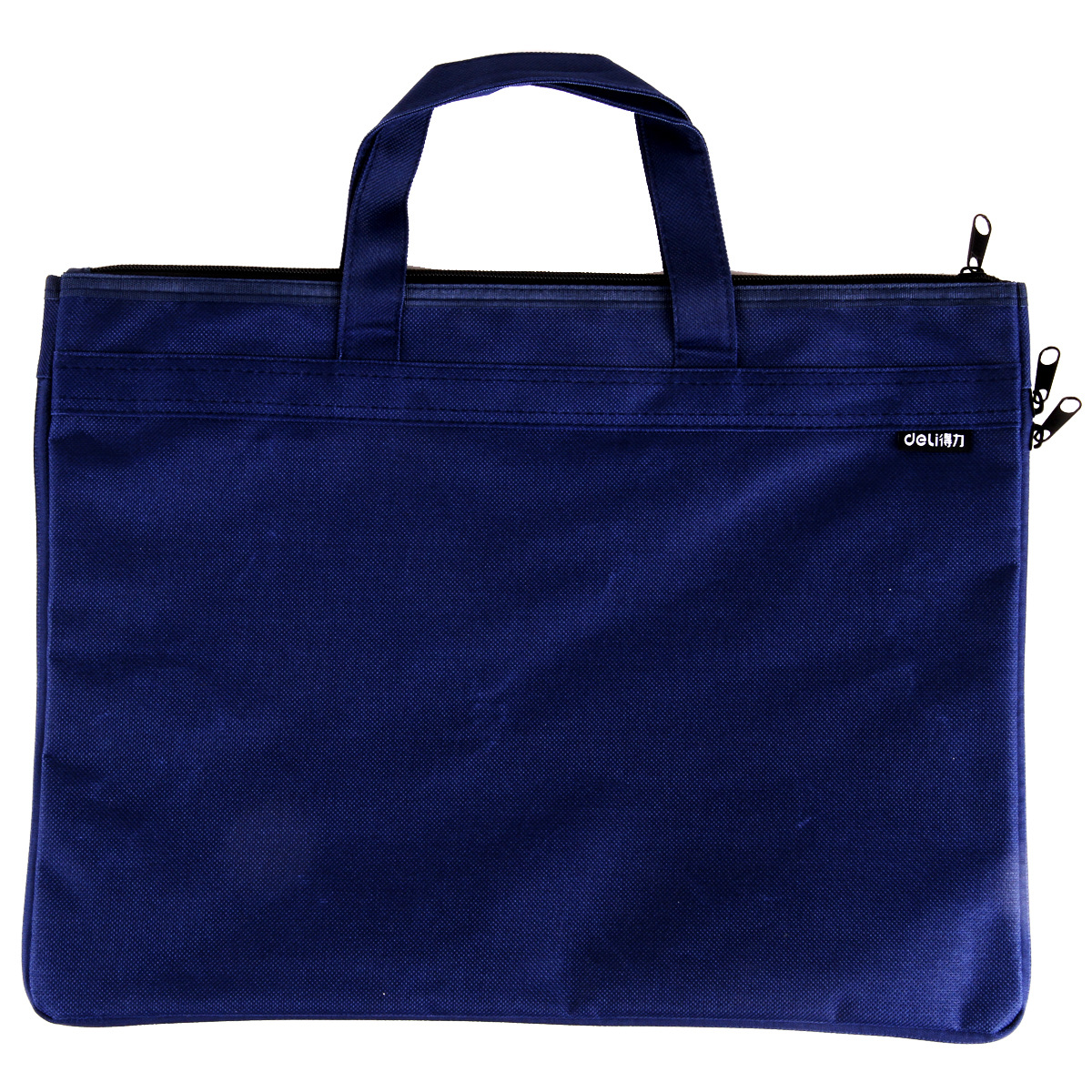 Deli 5500A4 maletín bolso de doble capa bolsa de conferencia de oficina bolsa de material de tela Oxford bolsa de cremallera