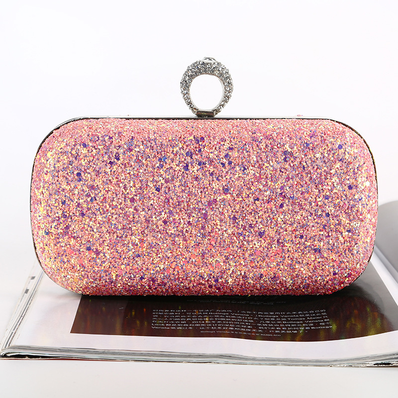 Bolso de noche transfronterizo europeo y americano brillo bolso de noche colorido moda inconformista fiesta cena bolsa de embrague