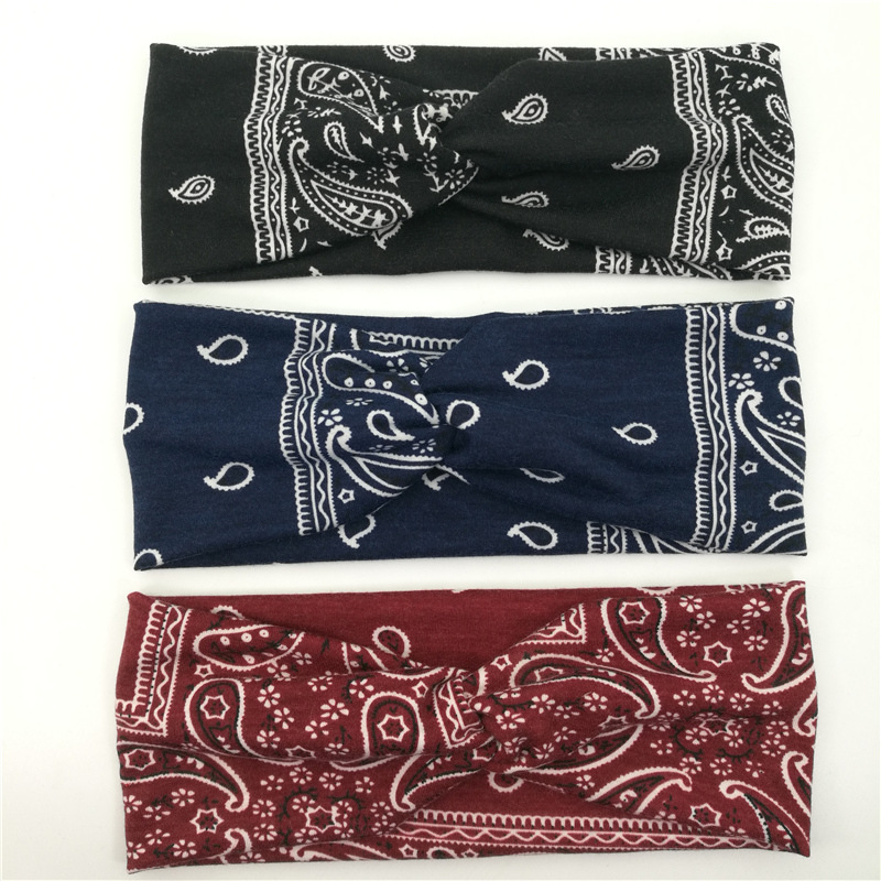 Cross-border hot sale European and American headband 8-word cross knitted elastic hair band women's yoga sports hair band