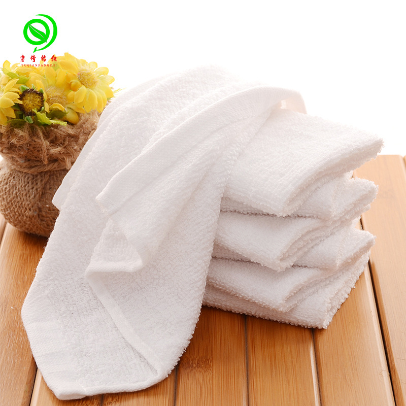 White Cotton Small Square Towel Hotel Restaurant Bath Kindergarten Beauty Salon Teahouse Unit Reception Disposable Towel
