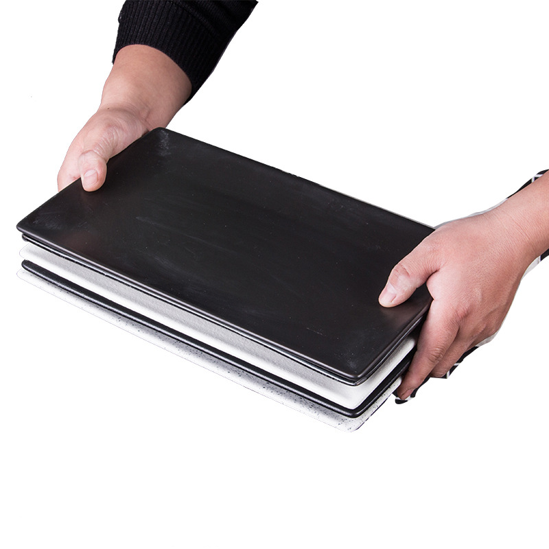 13,5 "engrosada rectangular negro piedra de gran tamaño placa plana