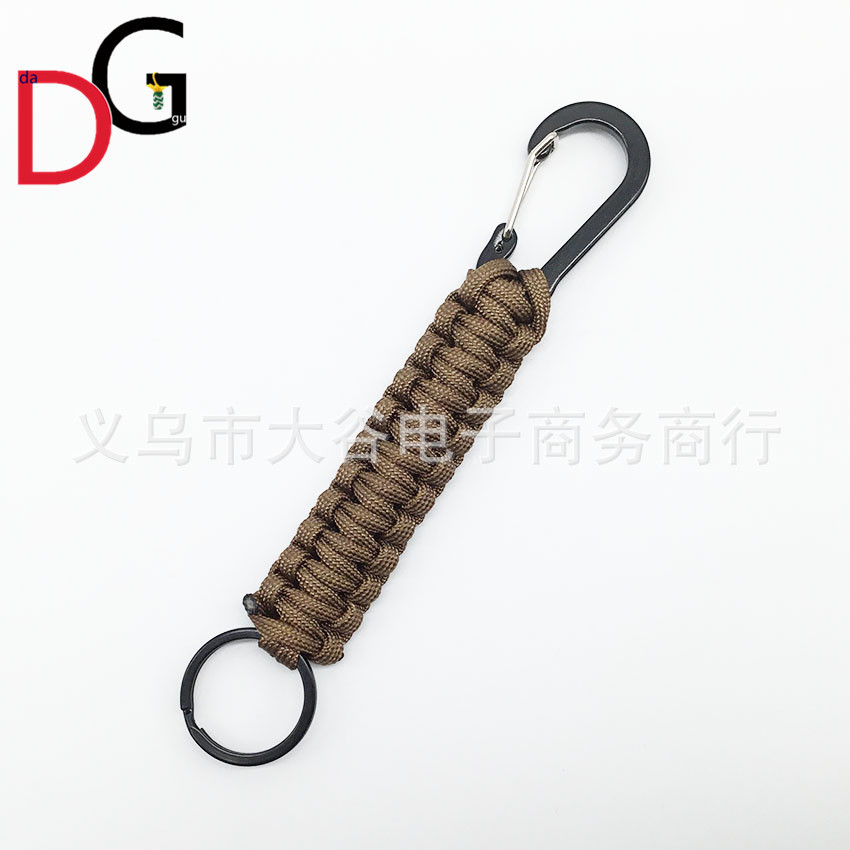 Amazon productos paraguas cuerda llavero negro montañismo primavera hebilla clave colgante paraguas al aire libre cuerda tejida llavero