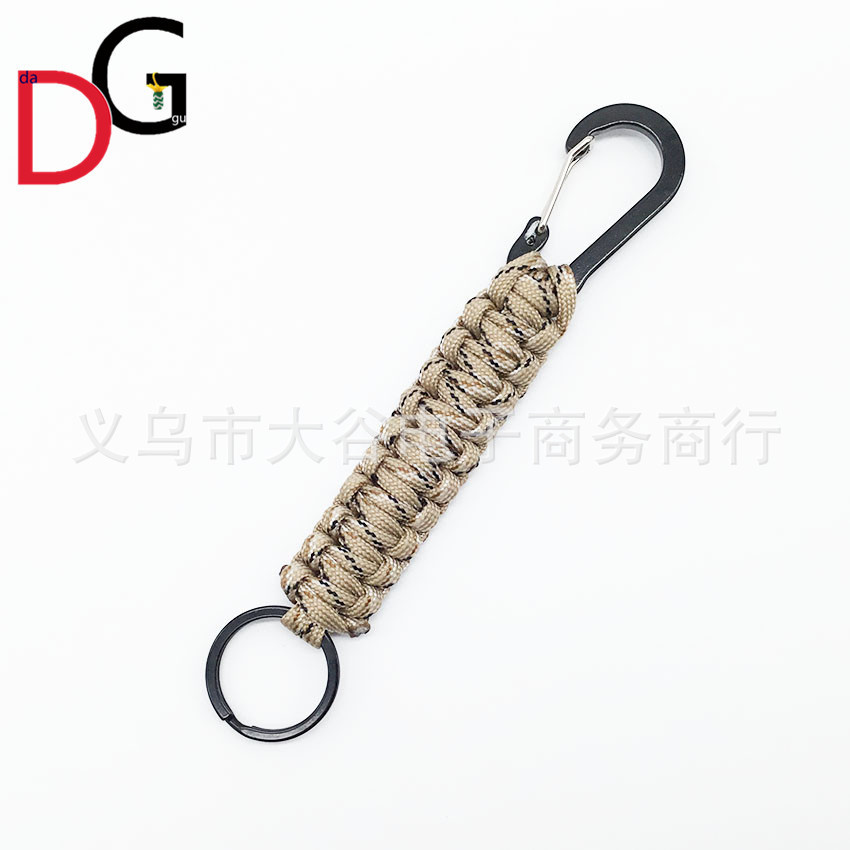 Amazon productos paraguas cuerda llavero negro montañismo primavera hebilla clave colgante paraguas al aire libre cuerda tejida llavero