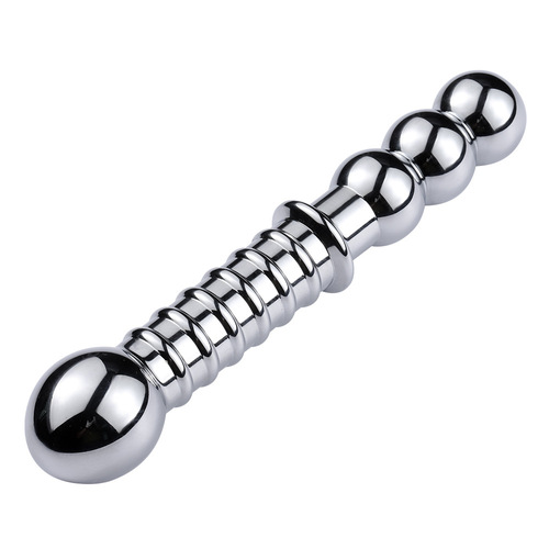 Metal double-head anal plug for men and women, double faucet anal expansion masturbation device, adult products, alternative toys