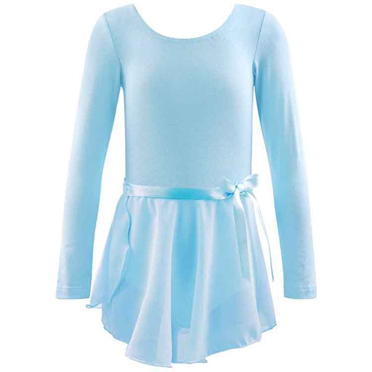 Fábrica al por mayor ropa de baile para niños primavera y verano ropa de práctica de algodón de manga larga mono de ballet para niñas traje de dos piezas