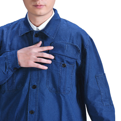 Wholesale summer work clothes thin denim men's long-sleeved car repair summer work clothes men's welding clothes