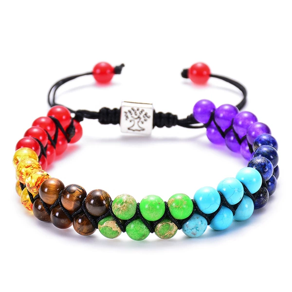 Organic bracelet natural stone, 6mm