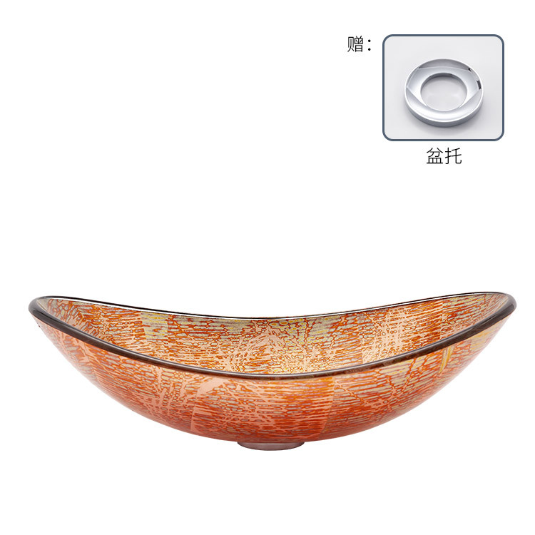 Boveiya baño lavabo de vidrio templado estilo Nórdico mesa de arte lavabo cuarto de baño lavabo