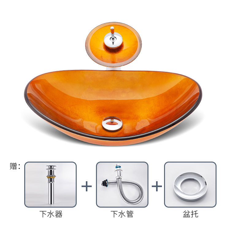 Boveiya baño lavabo de vidrio templado estilo Nórdico mesa de arte lavabo cuarto de baño lavabo