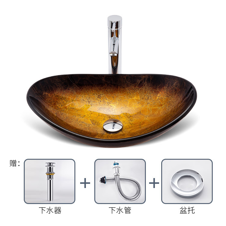 Boveiya baño lavabo de vidrio templado estilo Nórdico mesa de arte lavabo cuarto de baño lavabo