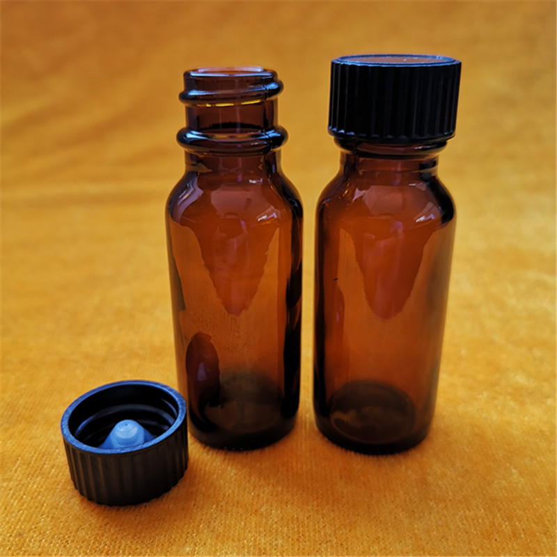 15ml茶色波士顿瓶0.5盎司棕色玻璃试剂瓶精油瓶便携分装瓶可配盖