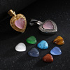 Golden zirconium heart shaped suitable for men and women, pendant stainless steel, necklace, jewelry, wholesale