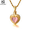 Golden zirconium heart shaped suitable for men and women, pendant stainless steel, necklace, jewelry, wholesale