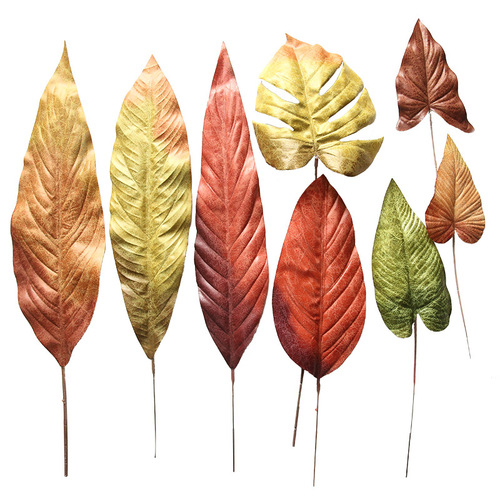 Cracked Fabric Leaf, Mori Style, Retro Autumn Leaves, Turtleback Leaf, Artificial Flower Manufacturer, Home Decor, Wedding and Celebration Fake Flowers