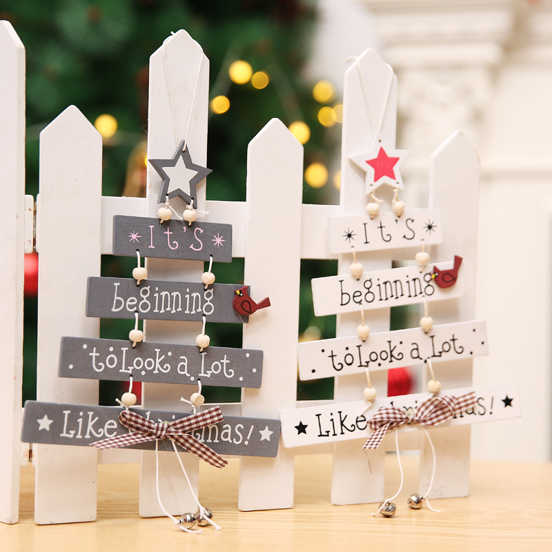 24 New Christmas Wooden Christmas Tree Christmas Dooring Decoration…