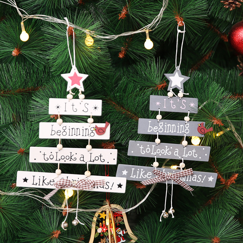 24 New Christmas Wooden Christmas Tree Christmas Dooring Decoration…