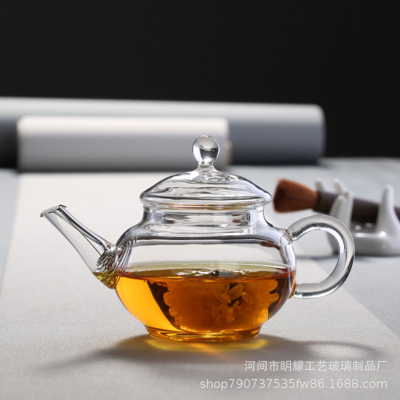 高硼硅玻璃茶壶小号透明过滤耐热玻璃花茶壶迷你泡茶器茶具茶壶