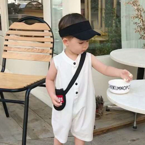 2024 summer baby onesie children dinosaur sleeveless onesie boys fashionable thin crawling suit one-piece delivery